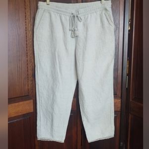 Talbots linen crop pants 14